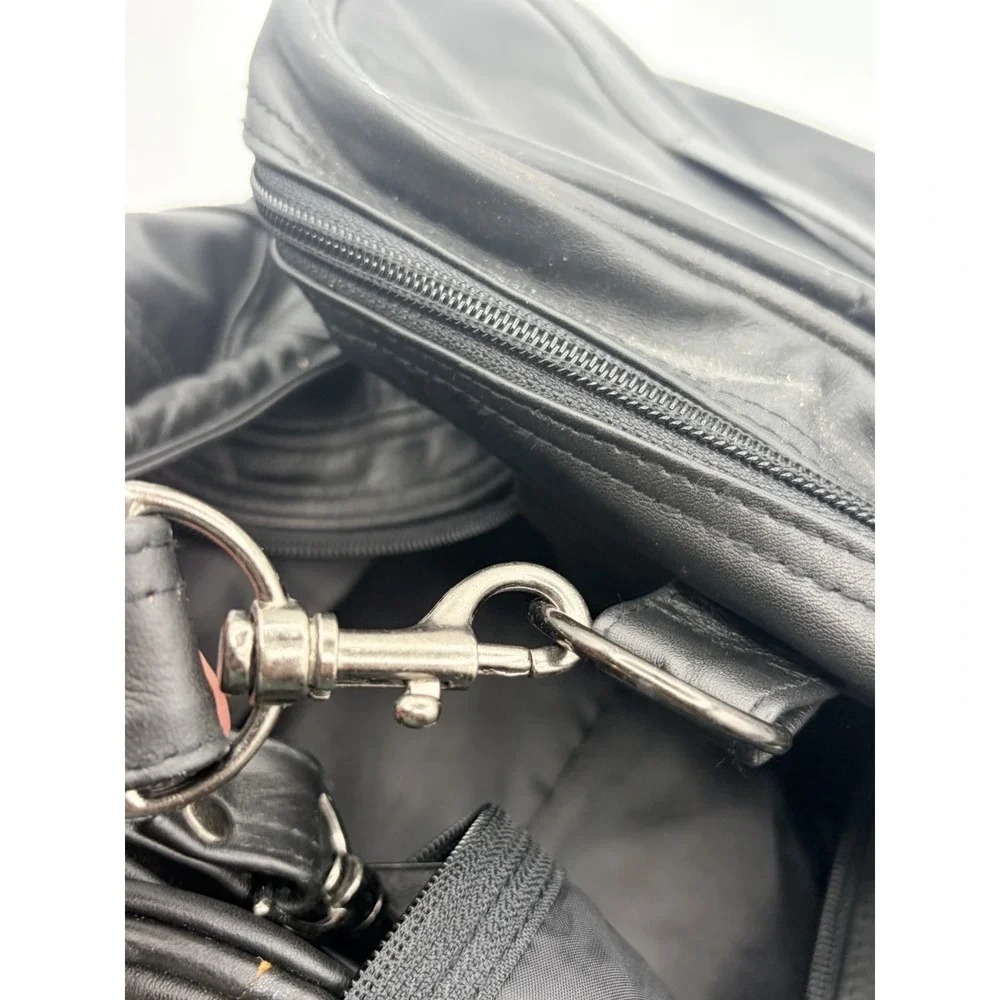 Leather Duffel Bag Travel Gym Sports Overnight Weekend Foster Wheeler Logo